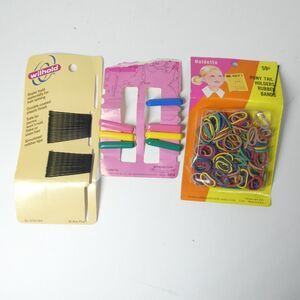 Vintage Hair Lot Goodman Barrettes 1972 / Wilhold Bobby Pins / Holdette Bands